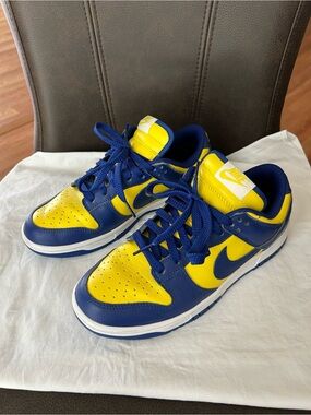 Nike Dunk Low Womens/Mens Sneakers in Blue and Yellow